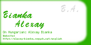 bianka alexay business card